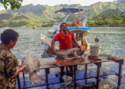 This Marquesan fisherman proudly shows off his catch, of which every piece this grouper will be consumed