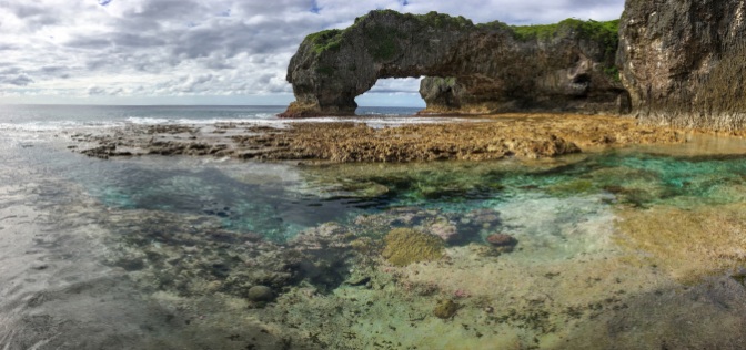 The Talava Arches of Niue are accessible only by hiking inland through the center of a cave